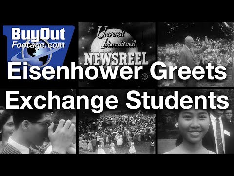 Eisenhower Greets Foreign Exchange Students At White House 1957 Historic Film Footage