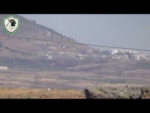 استهداف قوات النظام براجمة الصواريخ من قبل الفوج الأول مدفعية على جبهة تل الحارة في ريف درعا