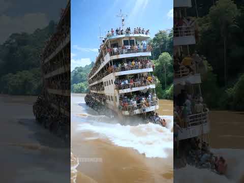 Overloaded with pressure, the passenger vessel collapsed into the waves. #shorts