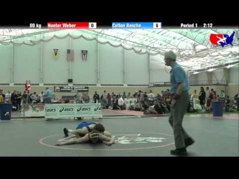 Hunter Weber vs. Colton Rasche at 2013 ASICS University Nationals - FS