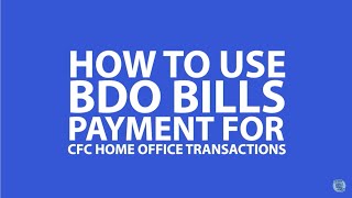 Bills Payment Video Tutorial using BDO Online Banking