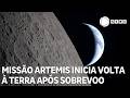 Missão Artemis II inicia volta à Terra após sobrevoo lunar