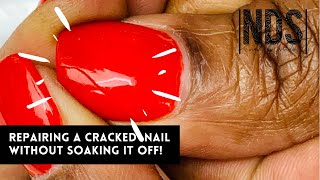 Repairing a Cracked Dip Nail without Soaking It Off!