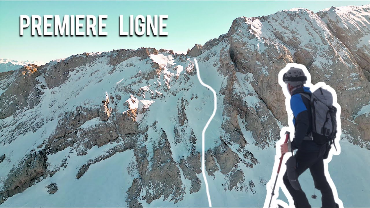 Ski de pente raide dans le couloir Gerbier