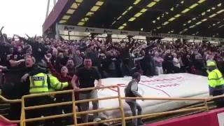 Rangers Fans Celebrating at Aberdeen