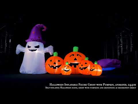 EUROPALMS Halloween Aufblasbare Figur Geist mit K?rbissen, 244cm
