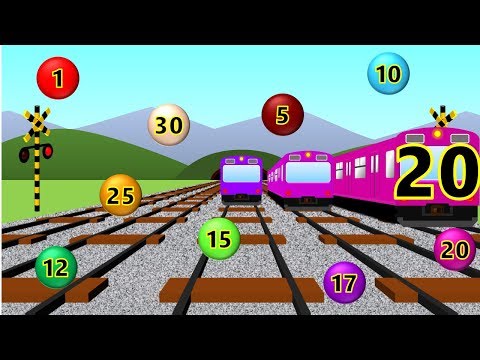 Learn how to Count from 1 to 30 with Colorful Trains