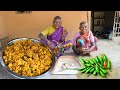 Rice Chicken Fry And Green Chilli Pokora Cooking By Tribal Village Grandmother Village Cooking