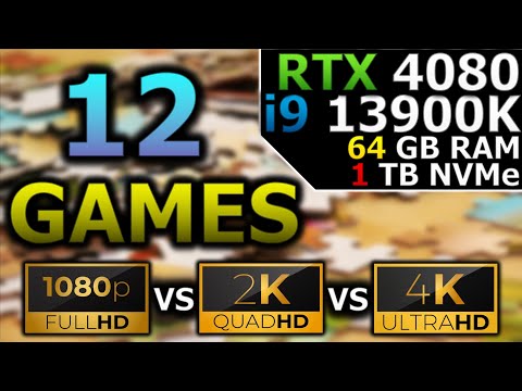 Test in 12 games | 1080p vs 1440p vs 2160p | RTX 4080 | i9 13900K | 64GB RAM | 1TB NVMe