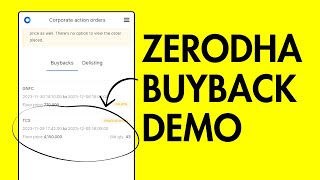 Tender Shares for Buyback for Zerodha - How to Apply for Buyback in Kite App?