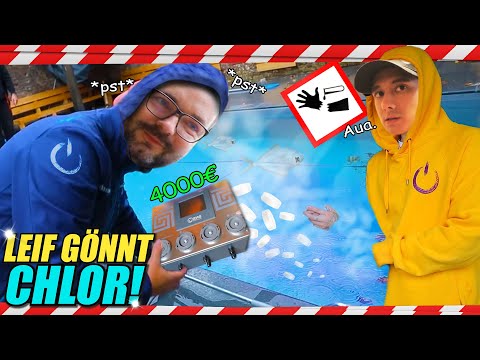 POOL PROFI Leif is chlorinating our pool. A top-of-the-line, high-tech upgrade. WOW!