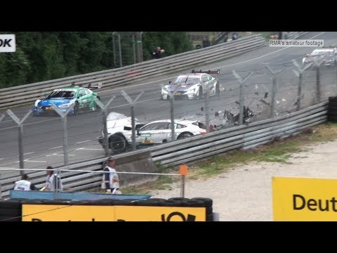 DTM Norisring 2017 - Horror Crash Gary Paffett and Mike Rockenfeller Grandstand view