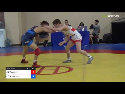 2018 Marine Corps US Open/UWW Junior Freestyle 61 Con Semis - Gabriel Tagg (Unat) Vs. Vitali Aruja