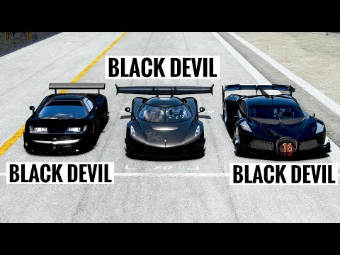 Koenigsegg Jesko Black Devil vs Bugatti Black Devil vs Bugatti EB110 Black Devil at Special Stage X