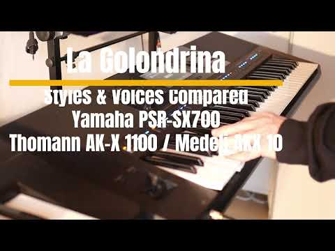 Styles And Voices Compared - Yamaha PSR-SX700 Vs. Thomann AK-X1100 / Medeli AKX 10 - La Golondrina