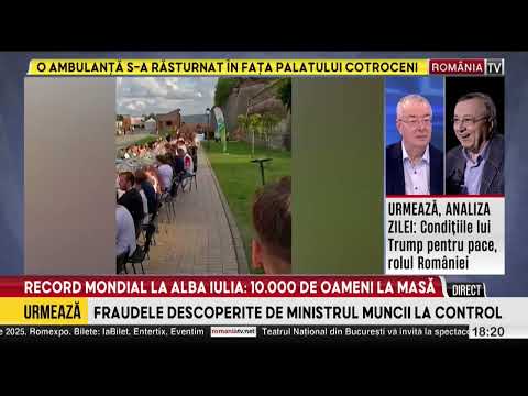 Record mondial la Alba Iulia: 10.000 de oameni au stat la cea mai mare masă din lume