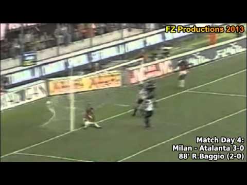 Serie A 1995-1996, day 4 Milan - Atalanta 3-0 (R.Baggio goal)
