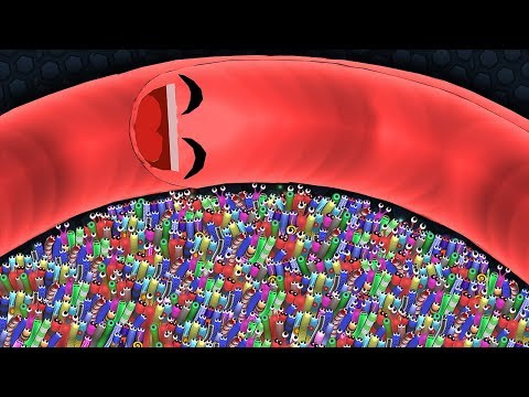 Slither.io 1 Troll Giant Snake vs. 92229 Tiny Snakes Epic Slitherio Gameplay!