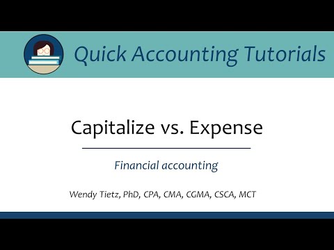 Capitalize vs Expense: Basic Accounting