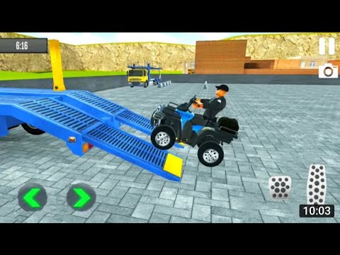 Police 4x4 Quad Bike Transportation Simulator - Truck With ATV Cargo - Android Gameplay