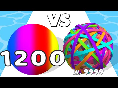 RUBBERBALL RUNNER /vs MERGE RUN 2048 ∞ ASMR Gameplay Android iOS • Ball Run 3D Merge Math Games