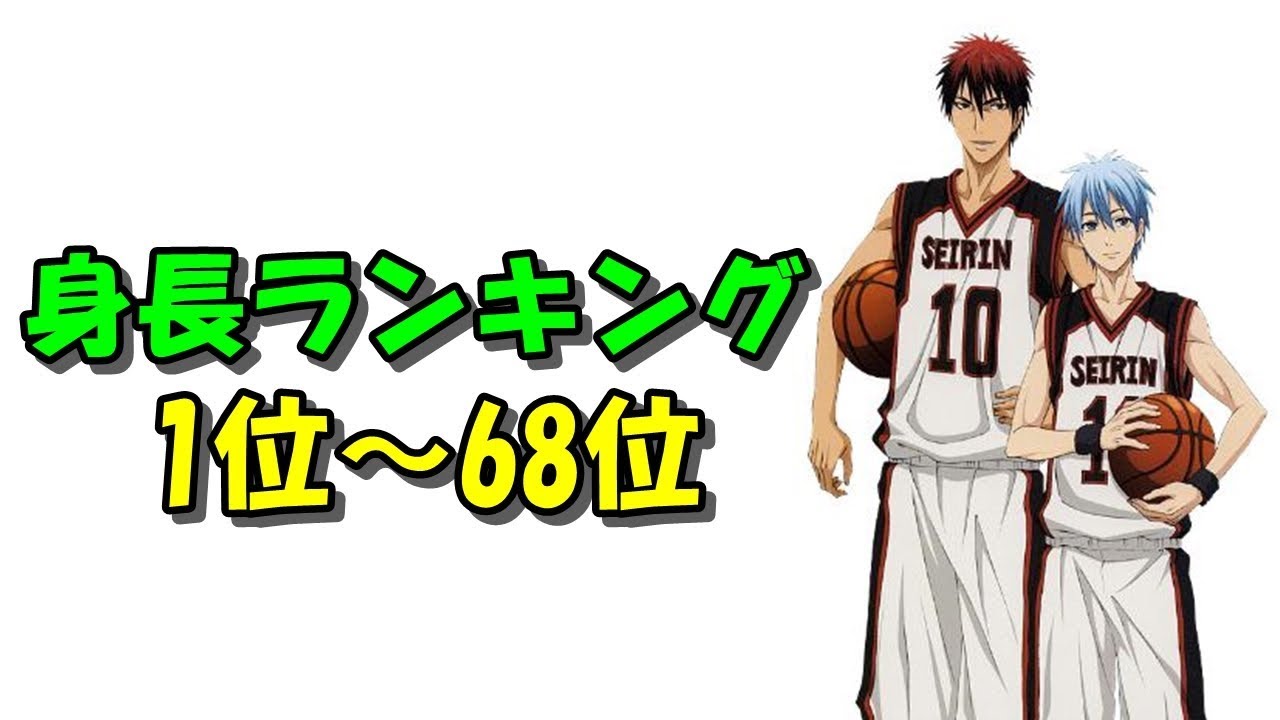 黒子のバスケ 身長ランキング1位～68位【Kuroko no Basket】【アニ天】