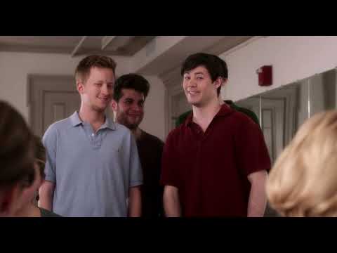 Trailer montage cutting between choreographed steps and pastel campus interiors