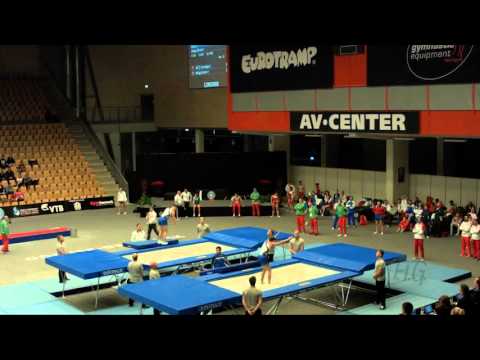 Uzbekistan 1 (UZB) - 2015 Trampoline Worlds - Qualification Synchro Routine 1