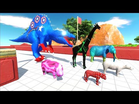 ESCAPE FROM CAPTAIN AMERICA SPINOSAURUS - Animal Revolt Battle Simulator