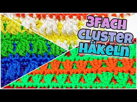 Einfaches Deckenmuster Dreifachcluster - Häkeln | Perfekt für Decken