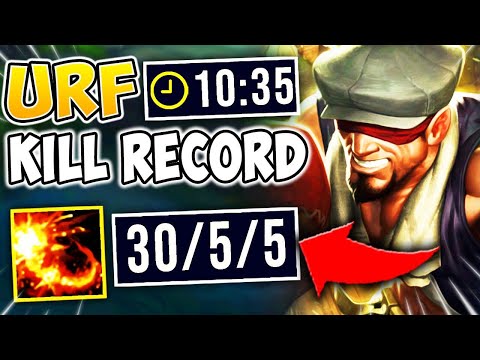 I GOT 30 KILLS IN 10 MINUTES!! LEE SIN URF GAMEPLAY 2019 - League of Legends