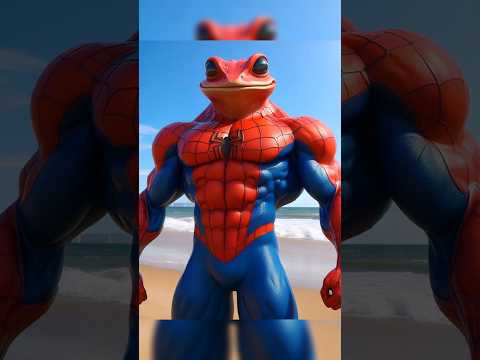 transformation into Muscular Frogg | Spiderman vs Sonic vs Goku  #spiderman  #marvel