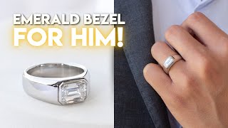 He Got a Ring Too | 2.50ct Emerald Cut Diamond Men's Engagement Ring