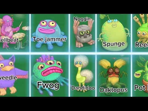 Water island - But each monster is zoomed in! - My singing monsters