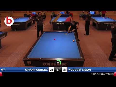 ORHAN ÇERKEZ & KUDDUSİ LİMON Bilardo Maçı - 2020 TK 1.ETAP ANTALYA-3.ÖN ELEME