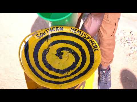 Coriolis effect: Spin direction of swirl changes crossing the equator in Uganda