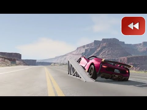 Reverse Cars vs Flip Ramp – BeamNG Drive#43