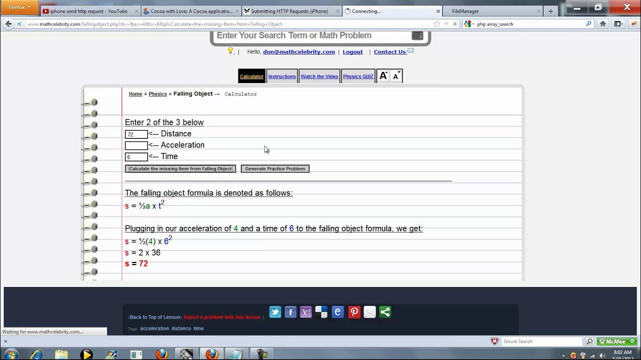 Falling Object Calculator