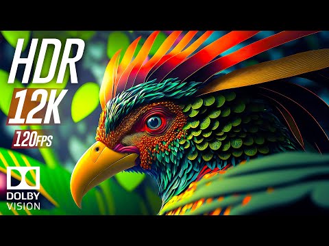 12K HDR 120fps Dolby Vision | Wild Animals Sounds (Color Life) Calming Music