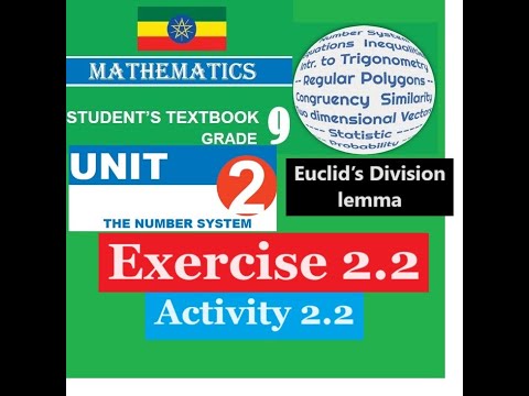 Mathematics Grade 9 Unit 2 Exercise 2.2 & Activity 2.2) from new book@mathT_21​
