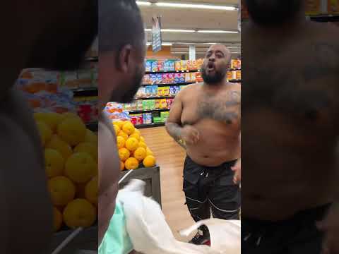 QUEENZFLIP KNOCKS VEGETABLES OUT OF NDO CHAMP HAND IN THE SUPERMARKET- THEY FIGHT