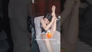 Morning stretches anyone? Flexibility challenge asian girl with thick thighs