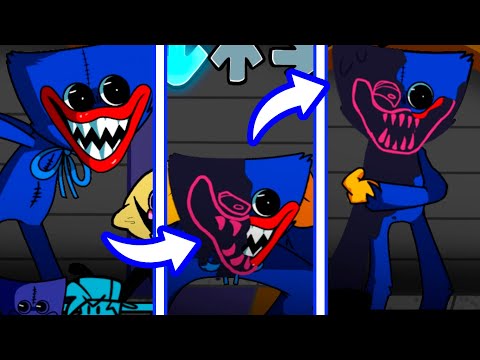 Huggy Wuggy - PHASE 1 vs PHASE 2 vs PHASE 3 (FNF Poppy Playtime Mod Hard/Fanmade Huggy Wuggy MOD)