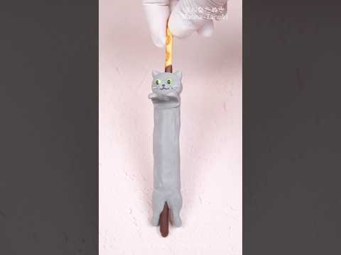ながーくのびた猫をお菓子でつくりました🐈 #shorts
