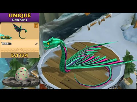 New Unique Slitherwing -  TOKSIN Max Lvl 134 Titan Mode - Dragons:Rise of Berk New Snoggletog Update