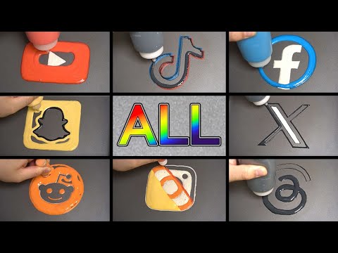 Social Media Platforms Logo Pancake Art - Youtube, TikTok, X, Facebook etc