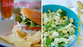 AAL Live - 4th of July Meal | Salmon Burger | Cucumber & Jicama Salad | Blue Hawaiian Cocktail
