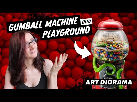 Tiny Horror Art: Abandoned Playground Inside a Gumball Machine!