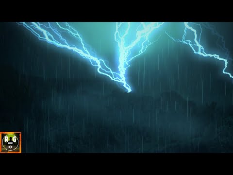 Laute Gewittergeräusche mit Regen, heftigem Donner und Blitzschlag-Soundeffekten zum Einschlafen