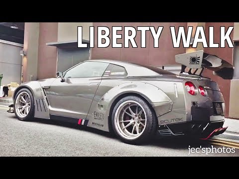 Liberty Walk Nissan GTR R35 with Akrapovic Exhaust Startup and Driving Off